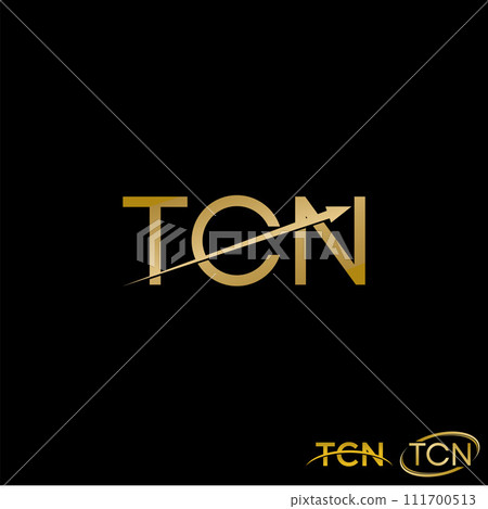 Logo design graphic concept creative premium vector stock initial letter TCN font cut arrow ellipse swoosh. Related to monogram typo branding business Logo design graphic concept creative premium vector stock initial letter TCN font cut arrow ellipse swoosh. Related to monogram typo branding business 111700513
