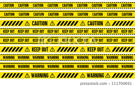 Caution, warning, no trespassing tape decoration vector illustration 111700691