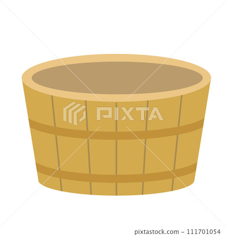 illustration of wooden bucket 111701054
