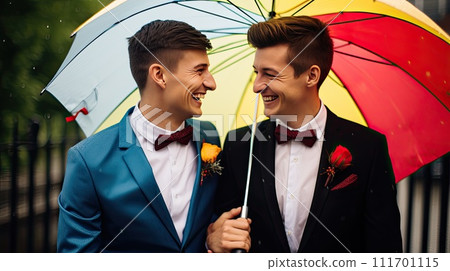 AI-generated content. happy gay wedding 111701115