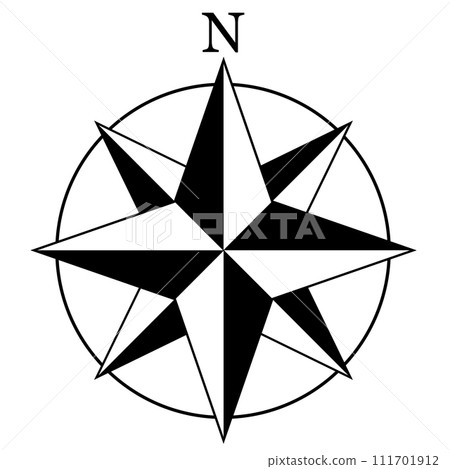 Orientation mark icon. compass needle. compass. Direction map symbol. 111701912