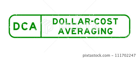 Grunge green DCA dollar-cost averaging word square rubber seal stamp on white background 111702247
