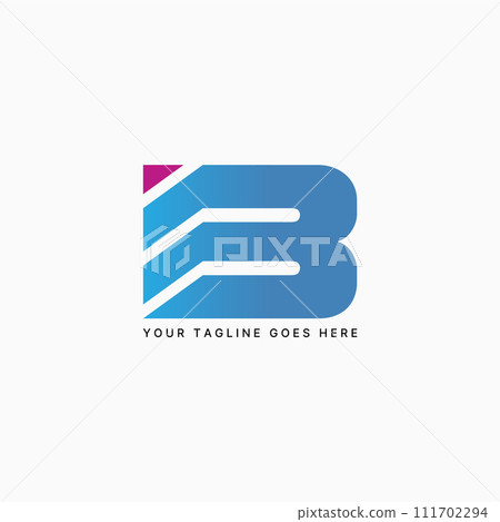 Logo design graphic concept creative premium vector stock letter initial sign icon IB or I3 font line cutting. Relate to monogram typography branding 111702294