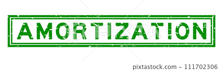 Grunge green amortization word square rubber seal stamp on white background 111702306