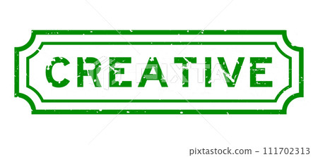 Grunge green creative word rubber seal stamp on white background 111702313