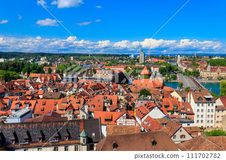 View over the old town of Konstanz (also known as Constance) from bell tower of Konstanz Cathedral, Baden-Wuerttemberg, Germany View over the old town of Konstanz (also known as Constance) from bell tower of Konstanz Cathedral, Baden-Wuerttemberg, Germany 111702782