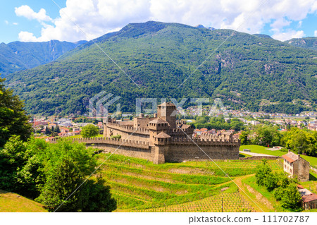 Montebello Castle in Bellinzona, Switzerland. UNESCO World Heritage Site Montebello Castle in Bellinzona, Switzerland. UNESCO World Heritage Site 111702787