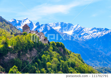 Medieval castle in Vaduz, Liechtenstein, Europe Medieval castle in Vaduz, Liechtenstein, Europe 111702791