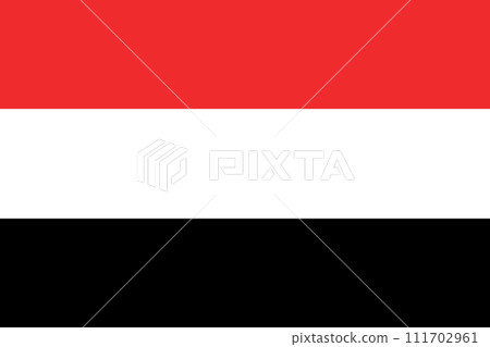 flag of Yemen. National Yemen flag on fabric surface. flag of Yemen. National Yemen flag on fabric surface. 111702961