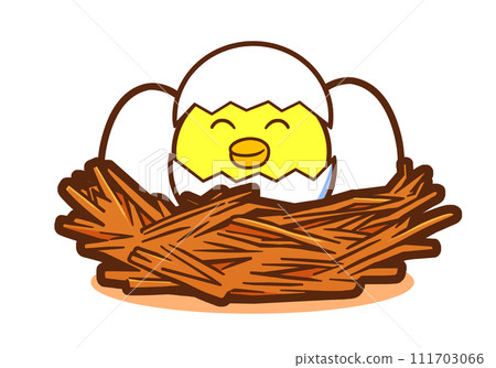 Newborn baby bird in the bird's nest (smile/with shadow) 111703066