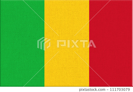 Flag of Mali. Mali flag on fabric surface. African country. Flag illustration 111703079