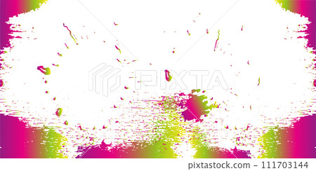 Holi festival happy India carnival of colors. Frame made paint splashes. Banner Design Flyer postcards. Vector illustration... 111703144
