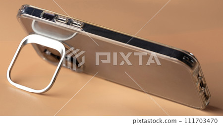 Using smartphone in horizontal view 111703470