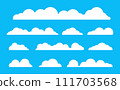 Flat clouds style design, Cloud vector, Icon vector blue sky, Cartoon isolated design 111703568