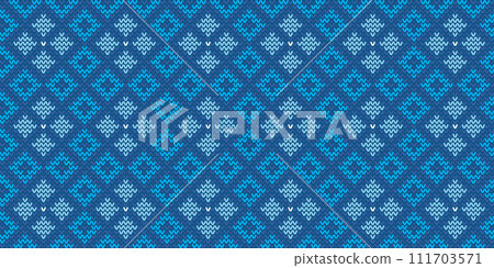 Crochet pattern, Vector cross stitch zigzag background, Knitted ethnic repeat Navajo style Crochet pattern, Vector cross stitch zigzag background, Knitted ethnic repeat Navajo style 111703571