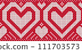 Heart pattern background, Vector embroidery yarn background, Love handcraft triangle style 111703573