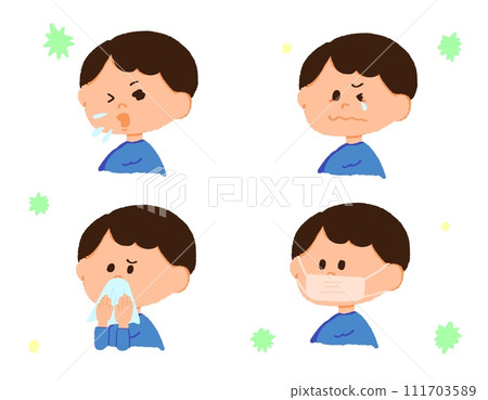 A man with hay fever and a cold 111703589