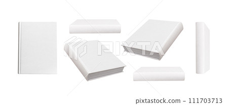 Blank book covers set. Textbooks, hardcover mockups. Spine, hardback, literature isolated on white Blank book covers set. Textbooks, hardcover mockups. Spine, hardback, literature isolated on white 111703713