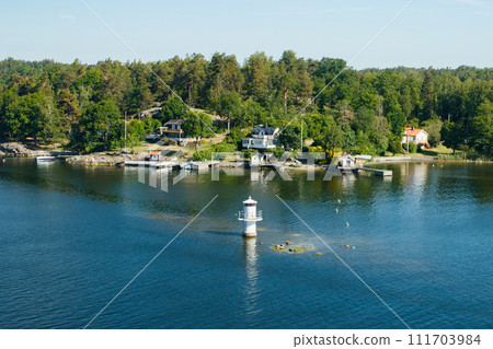 View to Stockholm archipelago in Baltic sea. Summer morning. 111703984