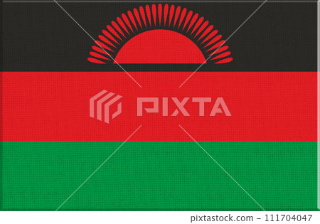 Malawi flag on fabric surface. Fabric Texture. African country. Malawian flag 111704047