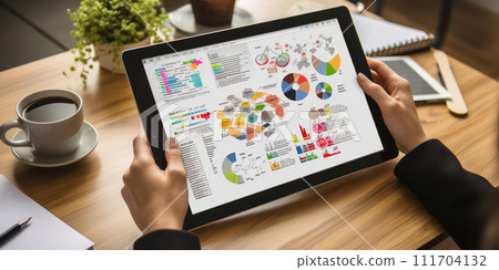 AI-generated content. Business Growth and Financial Analysis: A Professional Workplace with Computer and Graphs 111704132
