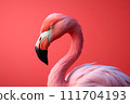 AI-generated content. Flamingo's Vibrant Feathered Beauty: A Colorful Profile Amidst Isolated African Wildlife 111704193