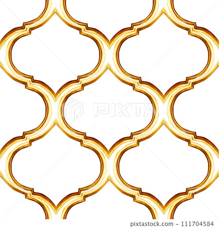 Watercolor seamless pattern with Moroccan arabian mosaic illustration isolated on white background. Muslim golden hand drawn frame for holiday Ramadan Kareem or Eid Al Adha 2024. For designers, Watercolor seamless pattern with Moroccan arabian mosaic illustration isolated on white background. Muslim golden hand drawn frame for holiday Ramadan Kareem or Eid Al Adha 2024. For designers, 111704584
