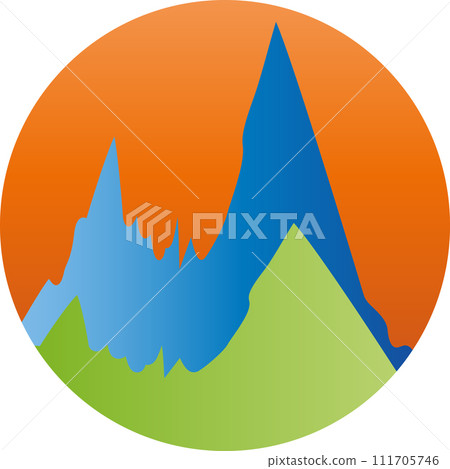 Mountains, trees and sun, travel, sport, tourism logo Mountains, trees and sun, travel, sport, tourism logo 111705746