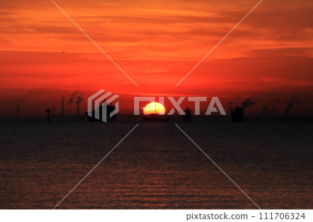 Morning glow in Tokyo Bay 111706324