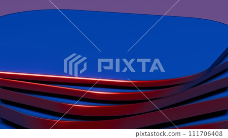 An abstract palette featuring blue and red reflections, creating a visually striking and dynamic. 111706408