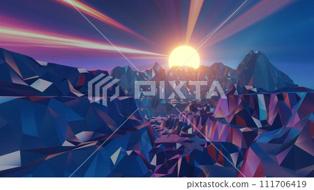 The wireframe landscape embodies the classic 80s aesthetic, combining The wireframe landscape embodies the classic 80s aesthetic, combining 111706419