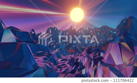 The wireframe landscape embodies the classic 80s aesthetic, combining 111706422