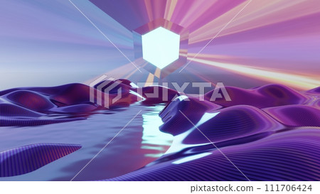 The wireframe landscape embodies the classic 80s aesthetic, combining The wireframe landscape embodies the classic 80s aesthetic, combining 111706424