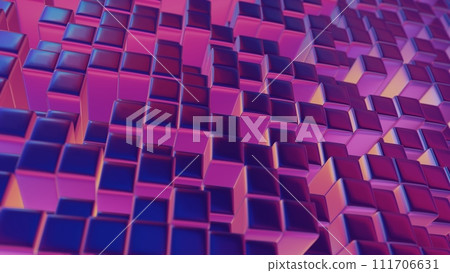 Digital blocks arranged in a clean, minimalistic sequence, embodying simplicity and modern design Digital blocks arranged in a clean, minimalistic sequence, embodying simplicity and modern design 111706631