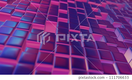 Digital blocks arranged in a clean, minimalistic sequence, embodying simplicity and modern design 111706633