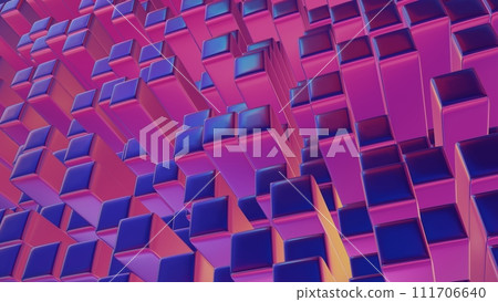 Digital blocks arranged in a clean, minimalistic sequence, embodying simplicity and modern design 111706640