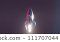 3D rocket in an abstract sci-fi cosmos, depicting a surreal space journey with futuristic and imaginative elements 111707044