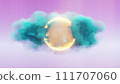 Abstract 3D representation of a cloud with the sun, creating a dreamy and atmospheric scene 111707060
