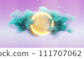 Abstract 3D representation of a cloud with the sun, creating a dreamy and atmospheric scene 111707062