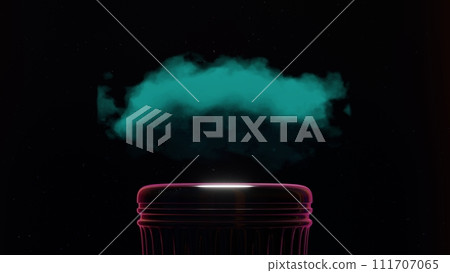 Abstract 3D representation of a cloud with the sun, creating a dreamy and atmospheric scene 111707065