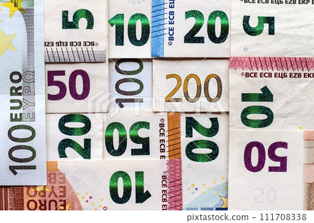Different Euro bills money for background Different Euro bills money for background 111708338