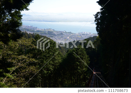 Hiei Enryakuji Temple, Lake Biwa view from the cable car, Sakamoto, Otsu City, Shiga Prefecture 111708673
