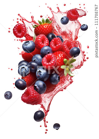 Falling fresh ripe wild berries. 111708767