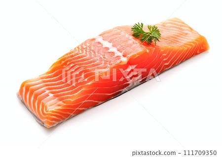 Salmon fillet isolated on white background. Salmon fillet isolated on white background. 111709350