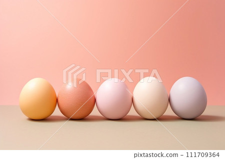 Easter eggs on a pastel background. 111709364
