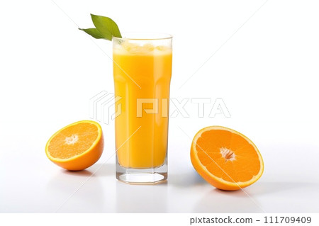 Glass of orange juice and oranges Glass of orange juice and oranges 111709409