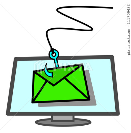 網路釣魚電子郵件的插圖,其中假冒者竊取個人資訊、卡片密碼等。 網路釣魚電子郵件的插圖,其中假冒者竊取個人資訊、卡片密碼等。 111709488