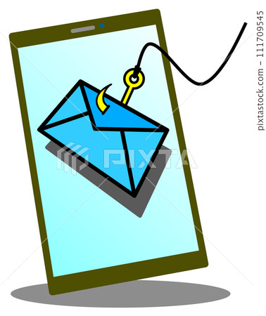 竊取個人資訊、卡片密碼等的網路釣魚電子郵件的插圖。 竊取個人資訊、卡片密碼等的網路釣魚電子郵件的插圖。 111709545