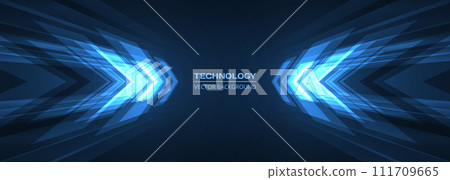 Abstract blue arrows futuristic technology background concept high-speed movement. 111709665
