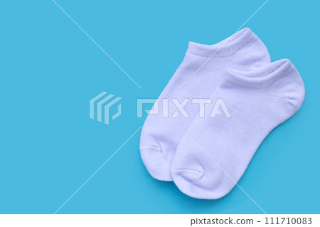 White socks on blue background. 111710083